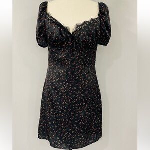 Y2K Koco & K London Black Red Poppy Milkmaid Dress